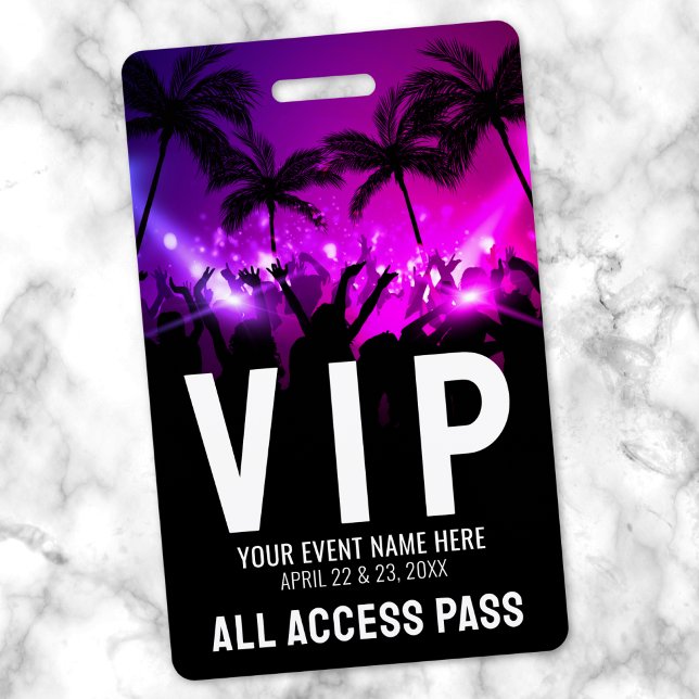 Badge Pass Accès Illimité Événement VIP (All Access Pass Event VIP Badge )