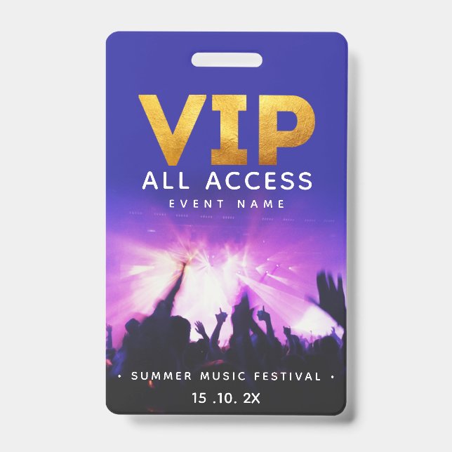 Badge Pass All Access Festival de Concert VIP (Avant)