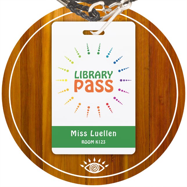 Badge Pass Bibliothèque de salle de classe personnalisée (Créateur téléchargé)