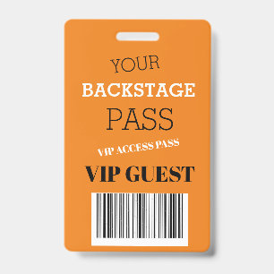 Badge Pass d'accès VIP Orange Backstage Music Festival