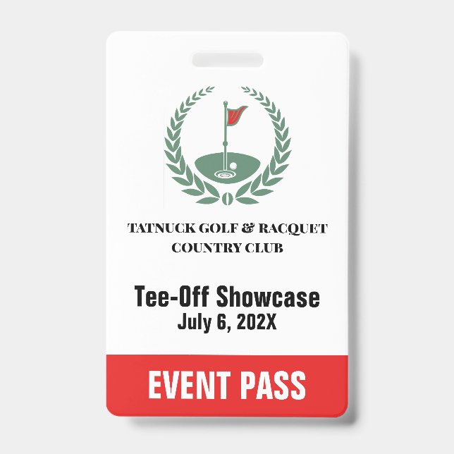 Badge Pass Événement Spécial Club de Golf (Avant)