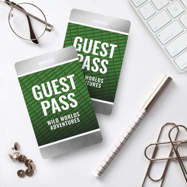 Badge Pass invité d'entreprise Forest Green & (Créateur téléchargé)