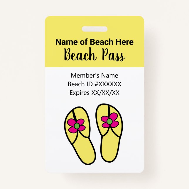 Badge Pass plage (Devant)