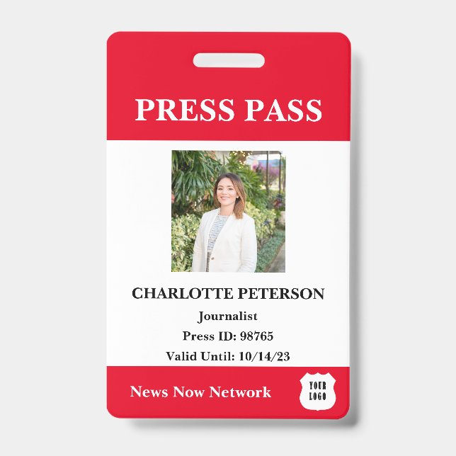 Badge Pass presse de Reporter Moderne (Avant)
