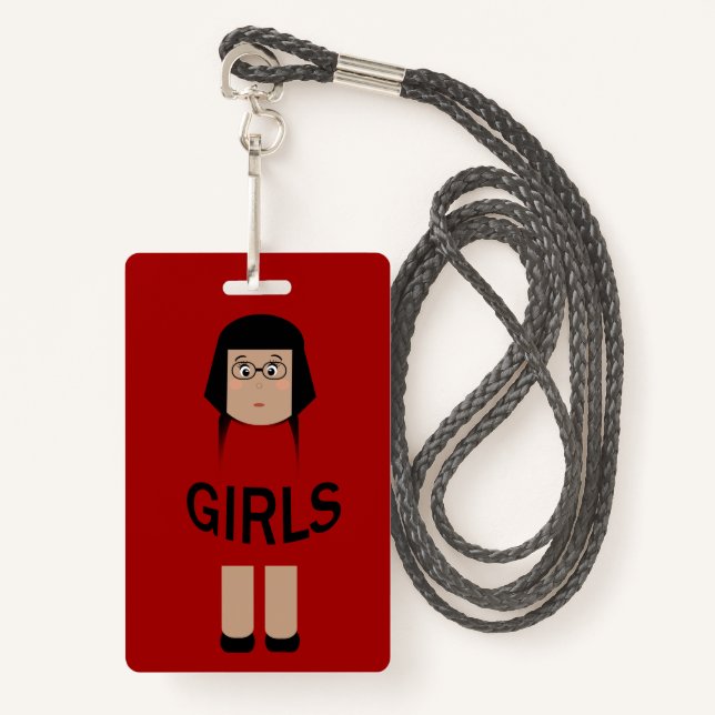 Badge Pass Salle Hall pour les filles de l'école (Devant avec lanière)
