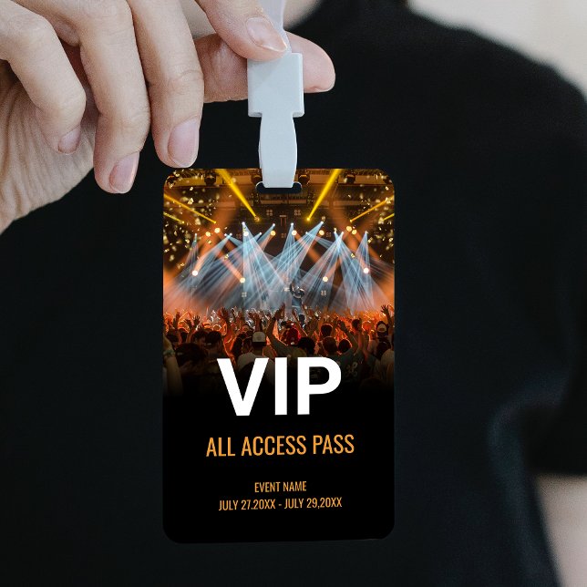 Badge Pass VIP accès complet au Festival de musique ID d (Music Event Backstage Pass Event Staff Badge)
