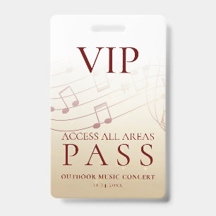 Badge Pass VIP Accès Illimité Événement Extérieur Modern