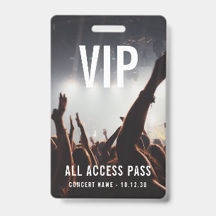 Badge Pass VIP Accès Total Événement Concert