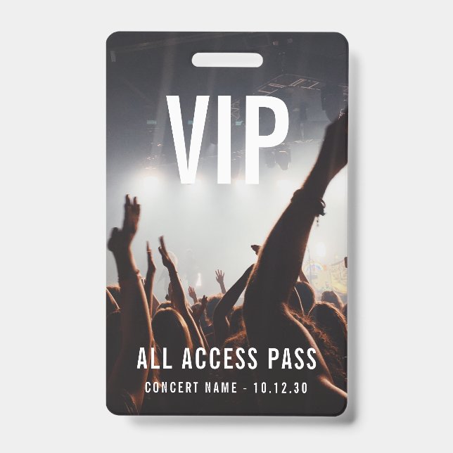 Badge Pass VIP Accès Total Événement Concert (Avant)