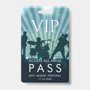 Badge Pass VIP Accès Total Festival de Musique Personnal