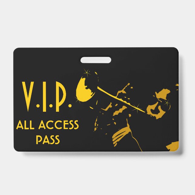 Badge Pass VIP Accès Total Horizontal à l'événement musi (Avant)