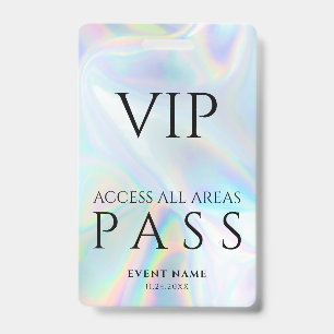 Badge Pass VIP Accès Tout Holographique Événement de Con