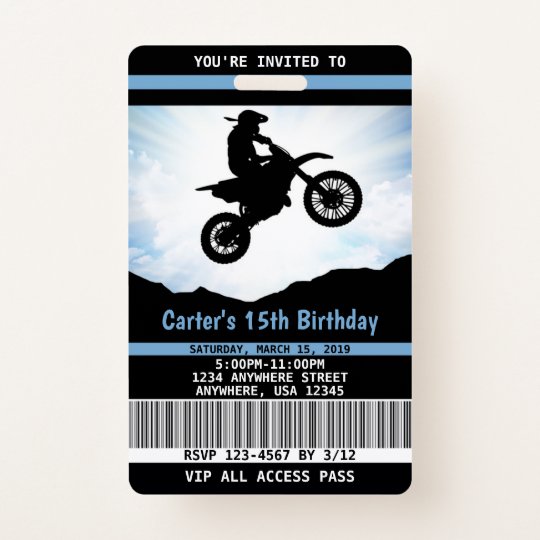 Badge Passage De L Invitation Vip D Anniversaire De Velo Zazzle Fr