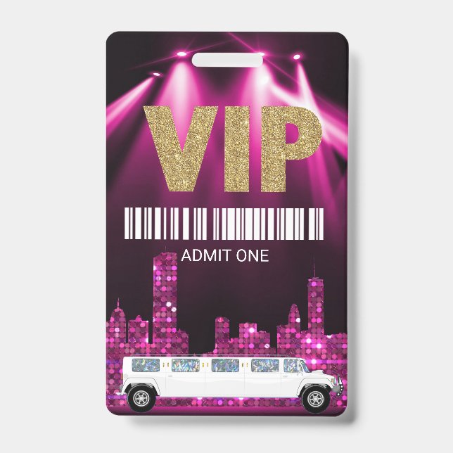 Badge Passage de partie de passage de limousine, VIP, (Avant)
