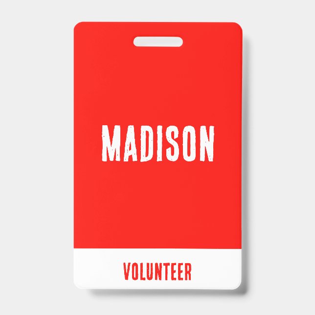 Badge Passe d'accès total au nom du bénévole Événement R (Avant)