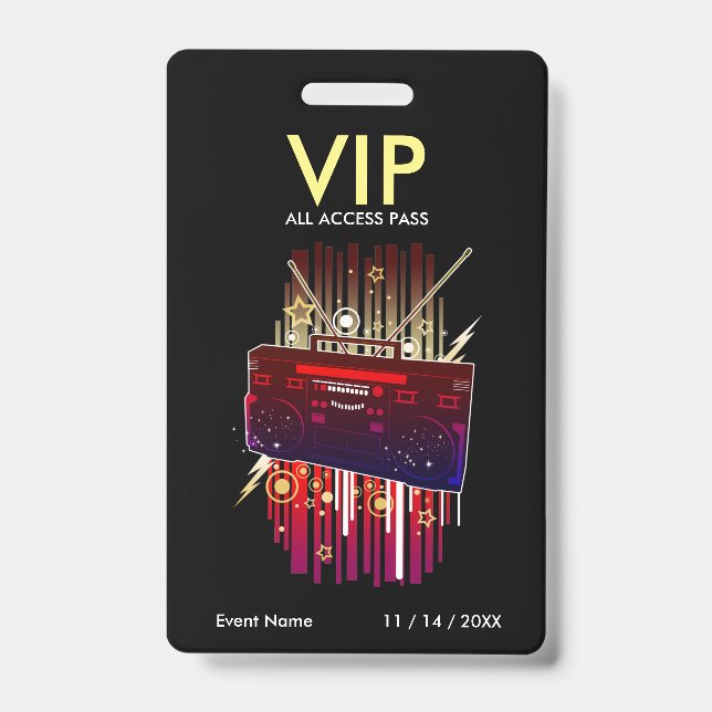 Badge Passe d'accès VIP Boombox Blast (Avant)