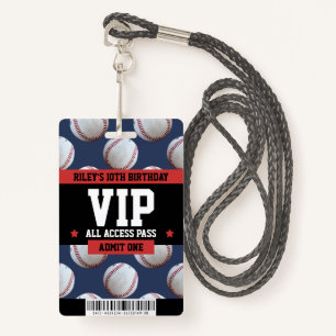 Badge Passe d'anniversaire VIP de baseball