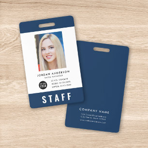 Badge Passe de PERSONNEL avec logo et photo de couleur p