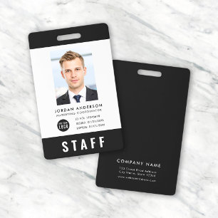 Badge Passe de personnel STAFF avec logo et photo de cou