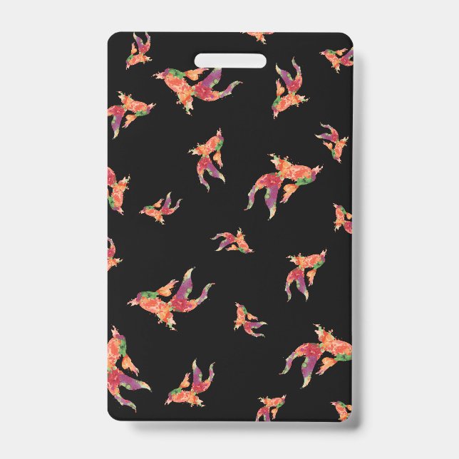 Badge Passe de poisson d'aquarelle (Face)