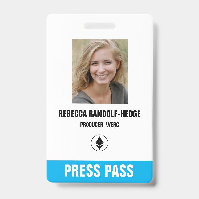 Badge PASSE DE PRESSE À L'ÉVÉNEMENT SPÉCIAL - Photo I.D. (Avant)
