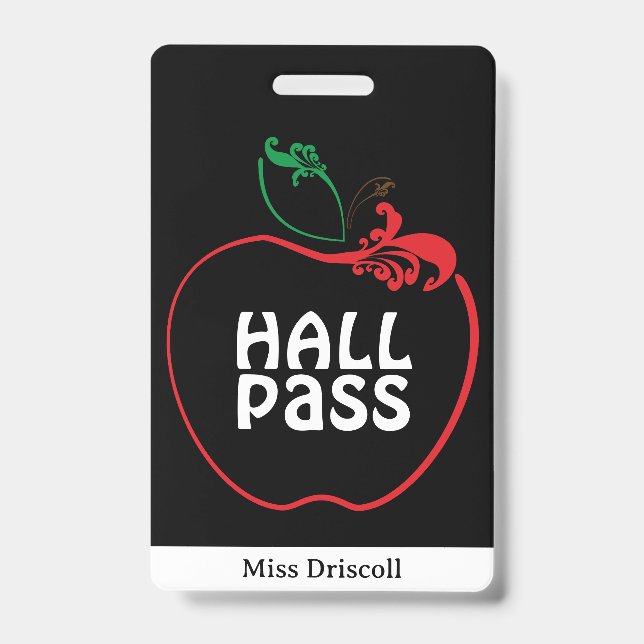 Badge Passe de salle de classe Apple Flourish enseignant (Avant)