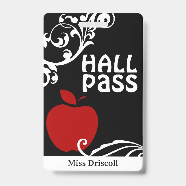 Badge Passe de salle de classe Apple Flourish pour ensei (Avant)