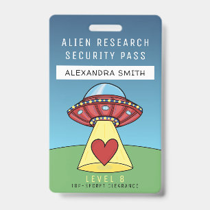 Badge Passe de sécurité de recherche d'alien pour la fêt