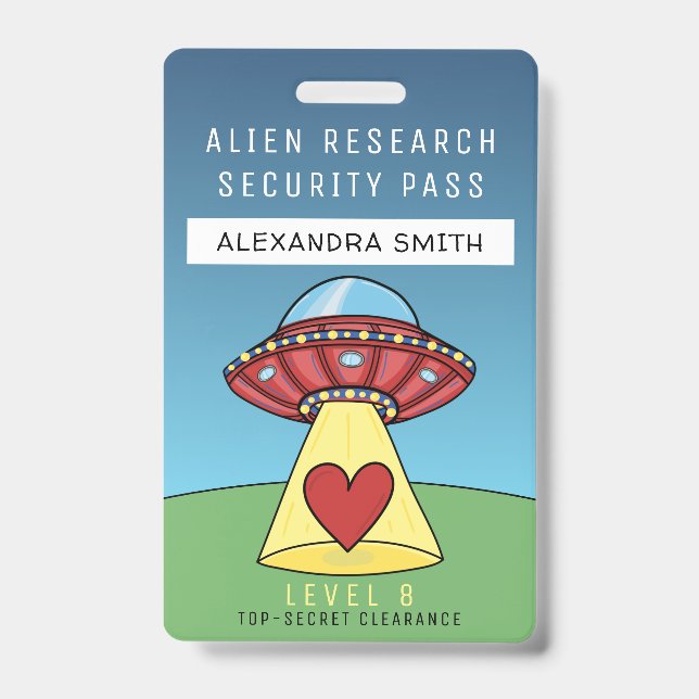 Badge Passe de sécurité de recherche d'alien pour la fêt (Avant)