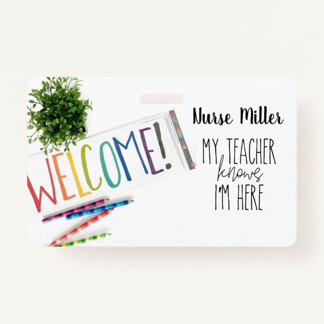 Badge Passe du pavillon des infirmières; Insigne, Arc-en (Devant)