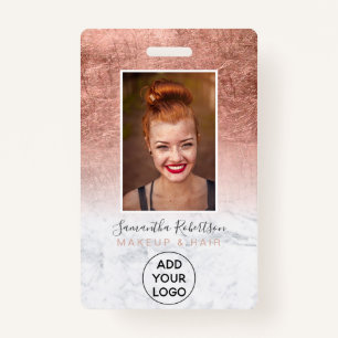 Badge Passe photo de l'employé avec le logo Rose en feui