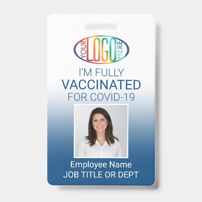 Badge Passe sanitaire Covid Vaccin Photo ID Logo Code QR (Avant)