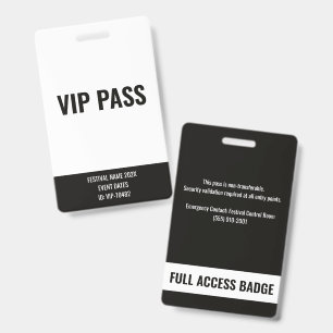 Badge Passe VIP Accès Complet Festival de Musique Blanch