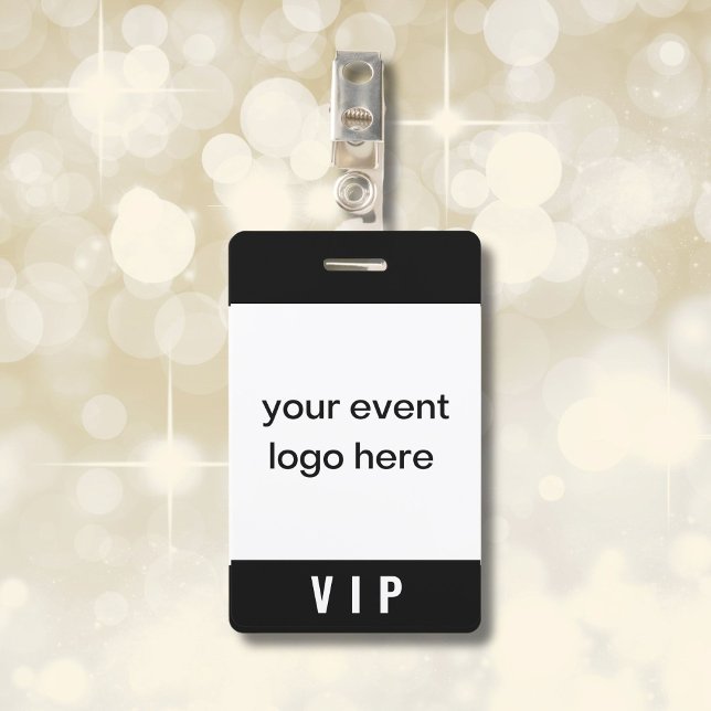 Badge Passe VIP Simple Noir et Blanc (Créateur téléchargé)