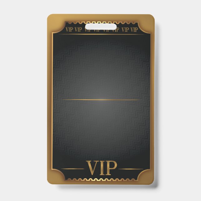 Badge Passe VIP TOUT ACCÈS Or personnalisable BLANK (Avant)
