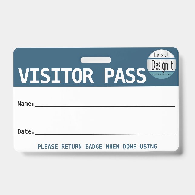 Badge Passe visiteur réutilisable / Passe de salle avec  (Avant)