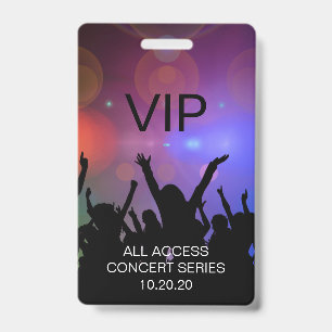 Badge Passeport de concert VIP personnalisé tout accès m