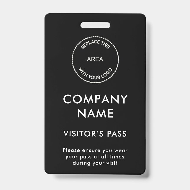 Badge Passeport de visiteurs simple Nom de l'entreprise  (Avant)