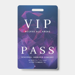Badge Passeport Géométrique Backstage du Concert Accès T