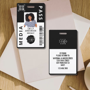 Badge Passeport média personnalisé Photo ID Logo de l'en