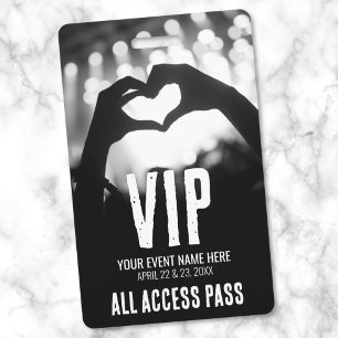 Badge Passeport Tout Accès Événement Noir Blanc VIP