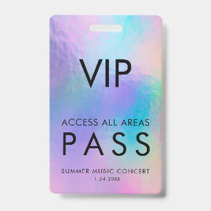 Badge Passeport Tout Accès VIP Concert Backstage Hologra