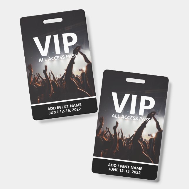 Badge Passeport VIP accès total Événement de concert Per (Avant & arrière)
