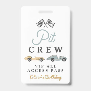 Badge Passeport VIP de l'écurie de course pour l'anniver