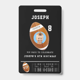 Badge Passeport VIP Football Photo personnalisée Anniver