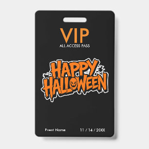 Badge Passeport VIP Halloween – Passeport de fête accès