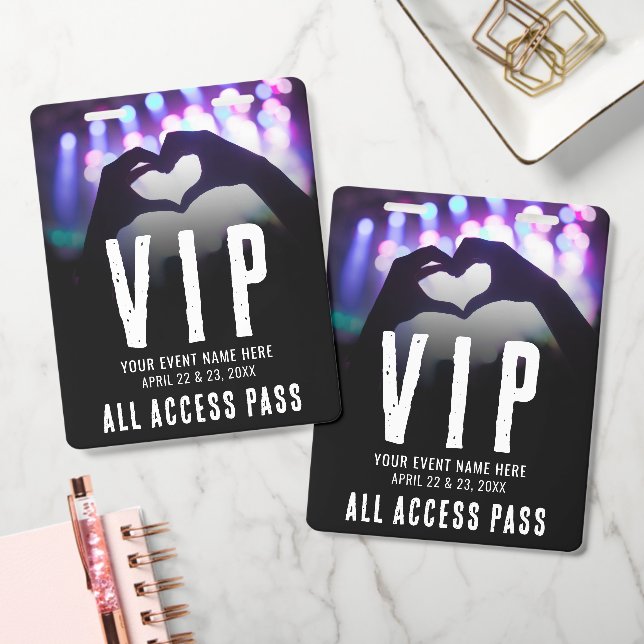 Badge Passeport VIP pour l'événement d'accès total (Bureau)
