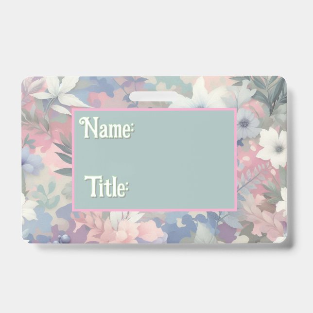Badge Pastel de printemps/pâques fleuri/tropical (Avant)