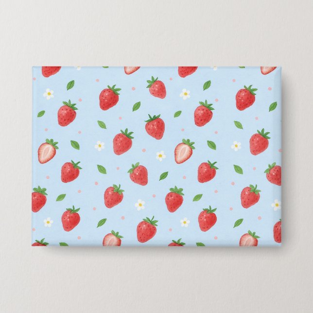 Badge Pastel Strawberry Dreams Motif sans couture (Recto)