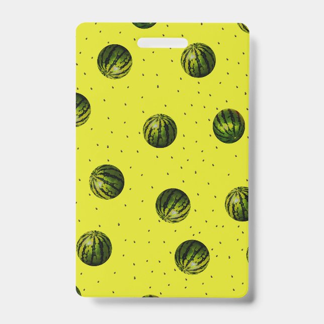 Badge Pastèque Jaune aux graines (Avant)
